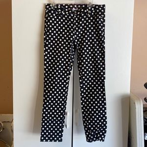 Kate spade black and white polka dot jeans. Never worn. Adorable and slimming